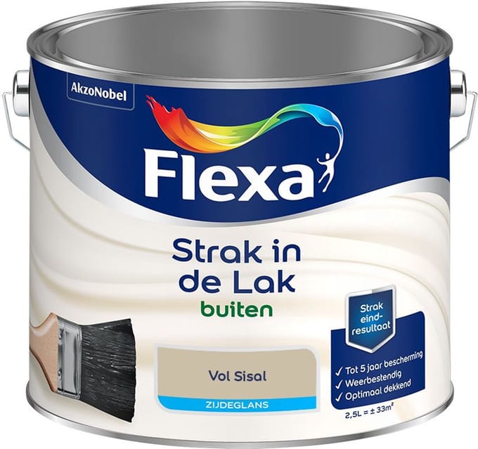 Flexa - Strak In De Lak Buitenlak Zijdeglans - Vol Sisal - Mengverf - 2,5 L