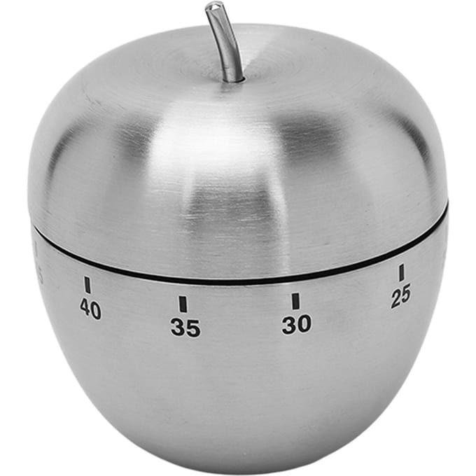 Appelvorm Timer Handmatig Draaiend RVS Metaal Luid Alarm Aftel Kookwekker voor gray