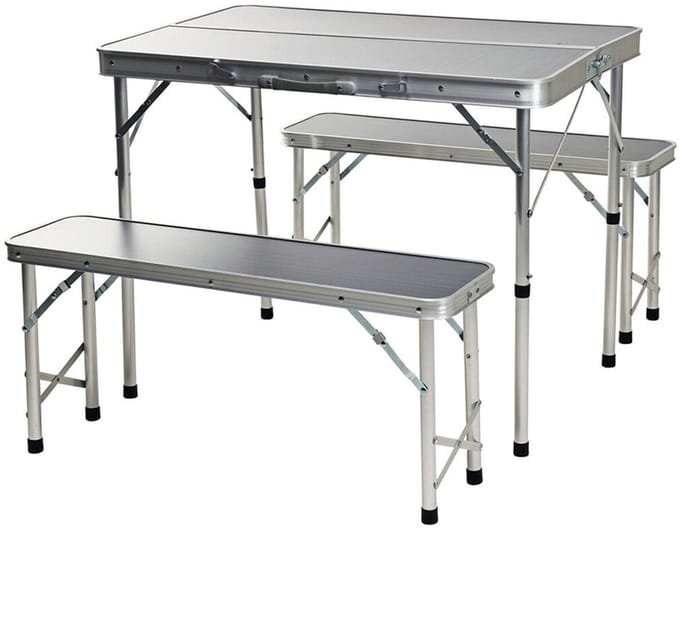 Tafel met twee stoelen Redcliffs 90 x 60 x 70 cm Grijs (3 Onderdelen)