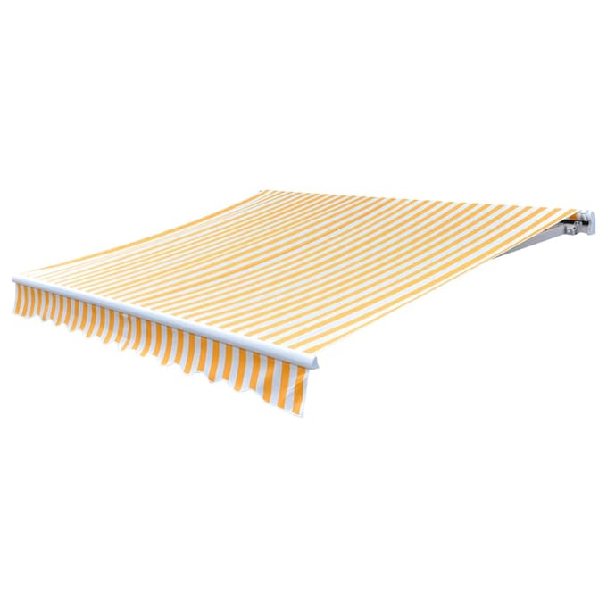vidaXL - Vervangingsdoek - voor - luifel - 300x250 - cm - polyester - geel - en - wit