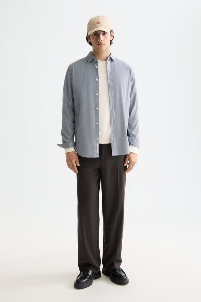 Scotch & Soda Micro-check Poplin Shirt Peacoat Micro Check Taglia: S | Camicie Casual Outlet | Uomo