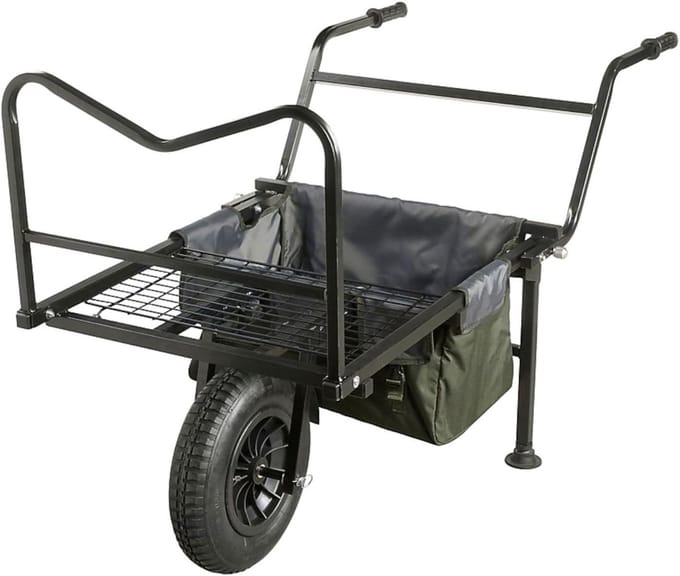 Viskar - Transportkar Visgerei - Vervoer Visspullen - Aluminium Frame - 137.5 x 85 x 96 cm - Groen