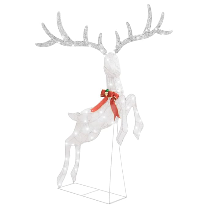 vidaXL - Kerstversiering - vliegend - rendier - koudwit - 120 - LED's - wit