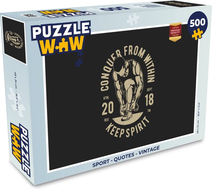 Puzzel Sport - Quotes - Vintage - Legpuzzel - Puzzel 500 stukjes