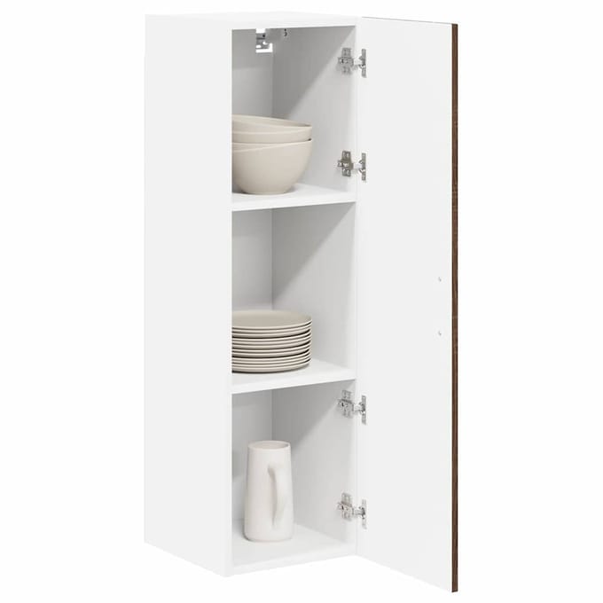 vidaXL - Wandkast - LUCCA - Bruin - eiken - 30 - x - 31 - x - 100 - cm - Bewerkt - hout