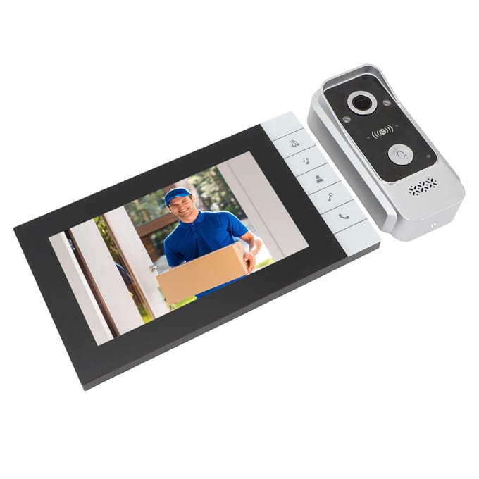 Video Deurintercom Kit 7-inch IPS Touchscreen IC-kaart Ontgrendeling 120 Graden Groothoek Nachtzicht