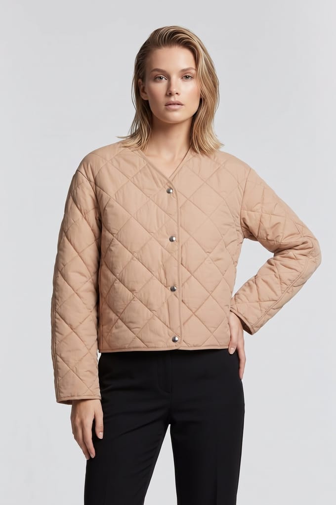 ARKET Kanal Quilt Beige Taglia: L | Giacche corte Outlet | Donna | Marrone
