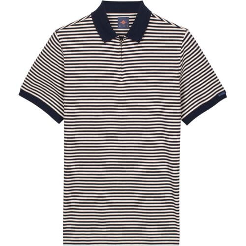 Baileys Polo Yarn Dyed Stripe Zip Collar Dark Blue / male