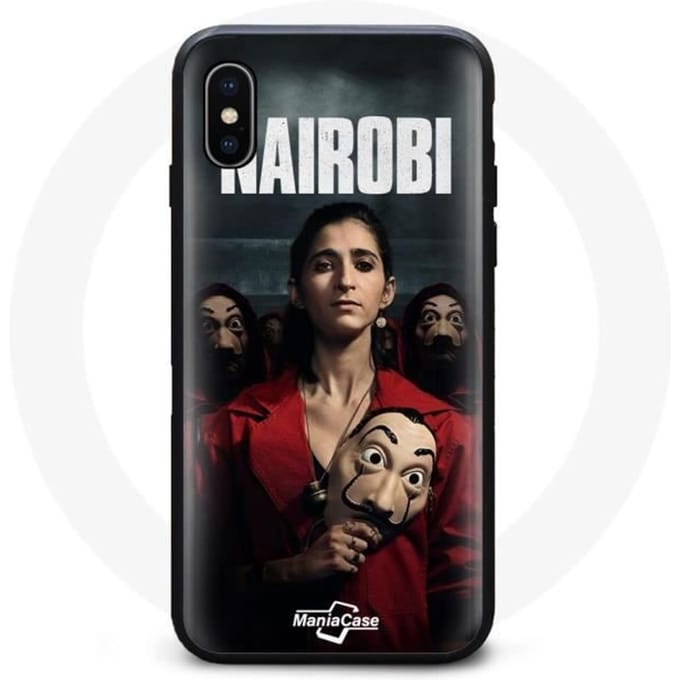 Coque - La Casa De Papel - Iphone XS Max - Noir - Souple - Nairobi Split