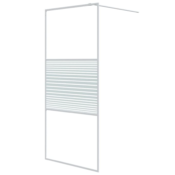 vidaXL - Inloopdouchewand - 90x195 - cm - transparant - ESG-glas - wit