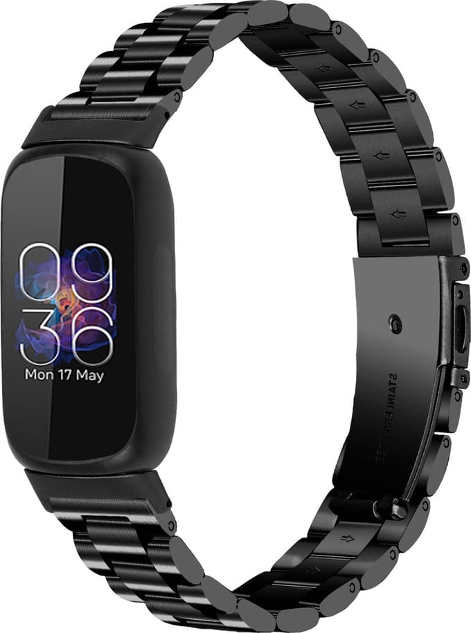 By Qubix - Compatible Fitbit bandje - Geschikt voor fitbit Inspire 3 - Schakelband - Zwart