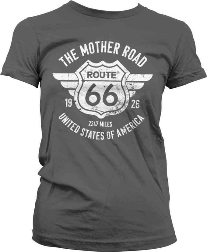 Route 66 Dames Tshirt -M- The Mother Road Grijs