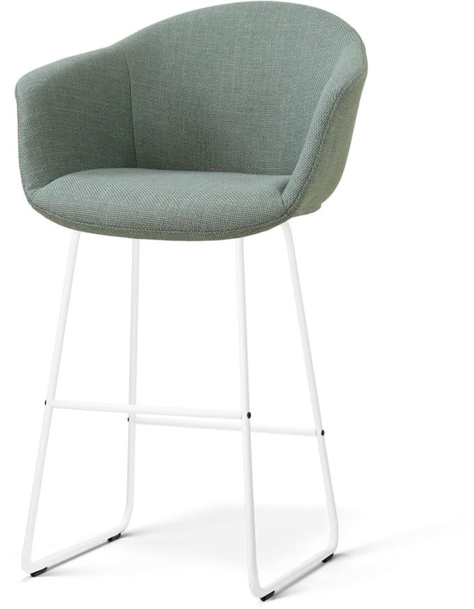 Nolon Nino-Otis barkruk saliegroen - wit onderstel - 75 cm