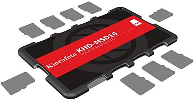 Kiorafoto SD Memory Card Case for 10 MSD/TF Cards - Micro SDHC, Micro SDXC, TF