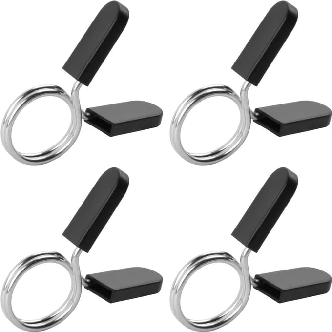 Set van 4 Dumbbell Klemmen 30 mm, Veer Sluiting, Ideaal voor Gewichtheffen en Krachttraining