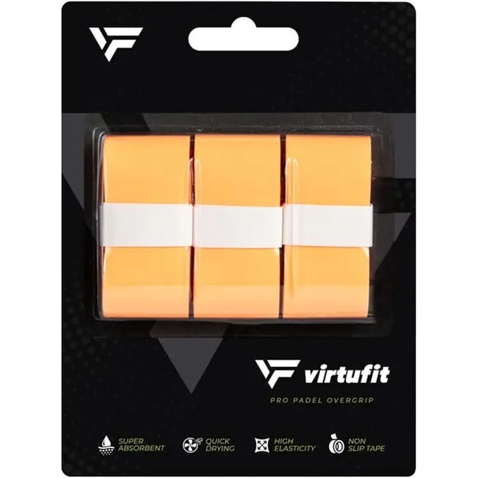 VirtuFit Pro Padel Overgrip - Orange - Set van 3 - Vochtabsorberend PU-materiaal