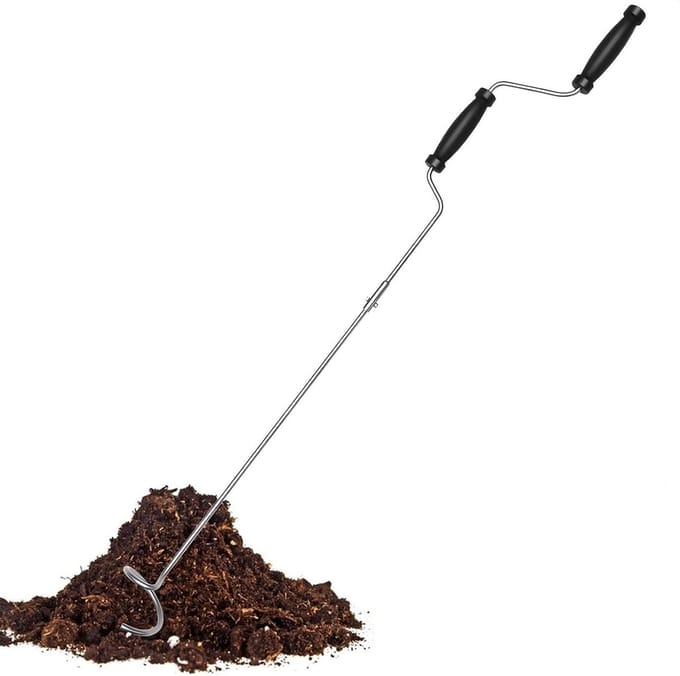 Compost Draaier - Compost Beluchter - Efficiënt Composteren - Roestvrij Staal - 60 cm - Standaard