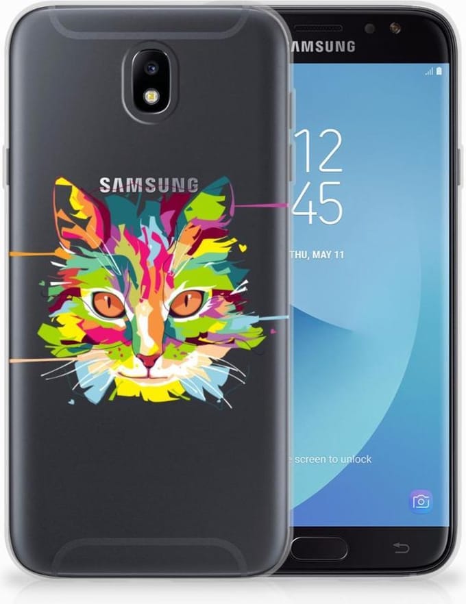 Samsung Galaxy J7 2017 | J7 Pro Telefoonhoesje met Naam Cat Color