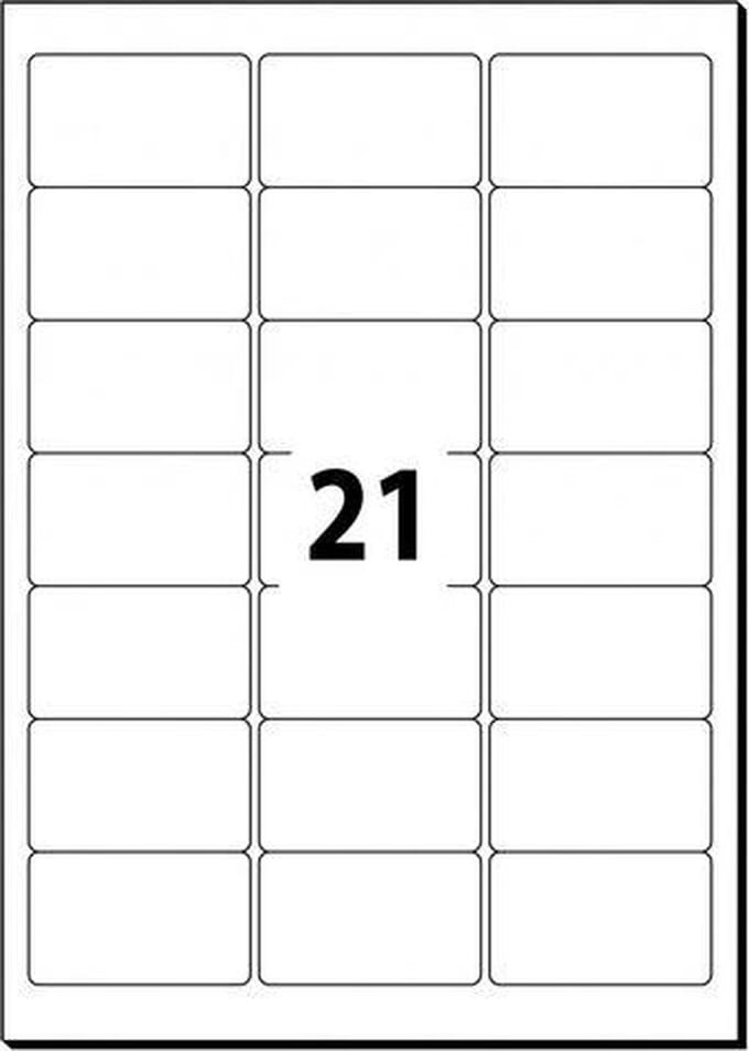 adresetiket Sigel 63,5x38,1mm wit doos à 25 vel 21 etiketten per vel