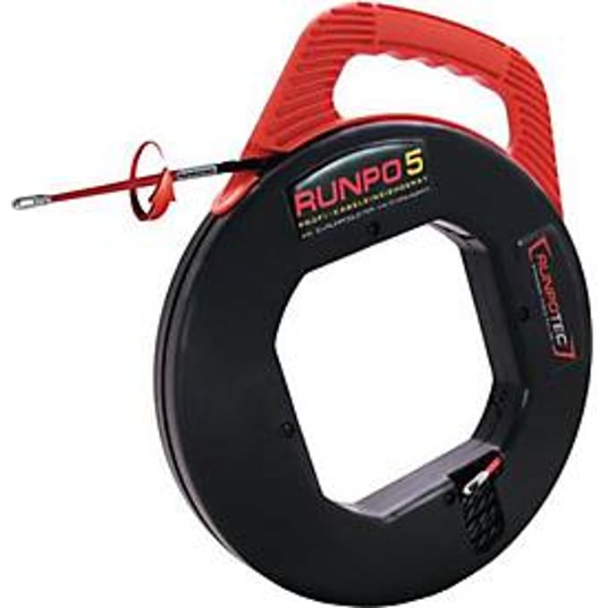 Kabeltrekker RUNPO 5, bandlengte 30 m, buigradius 15 mm, kabeldiameter 5,3 mm, RUNPOTEC