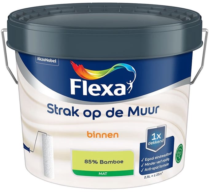 Flexa - Strak Op De Muur Binnen Mat - 85% Bamboe - Mengverf - 2,5 L