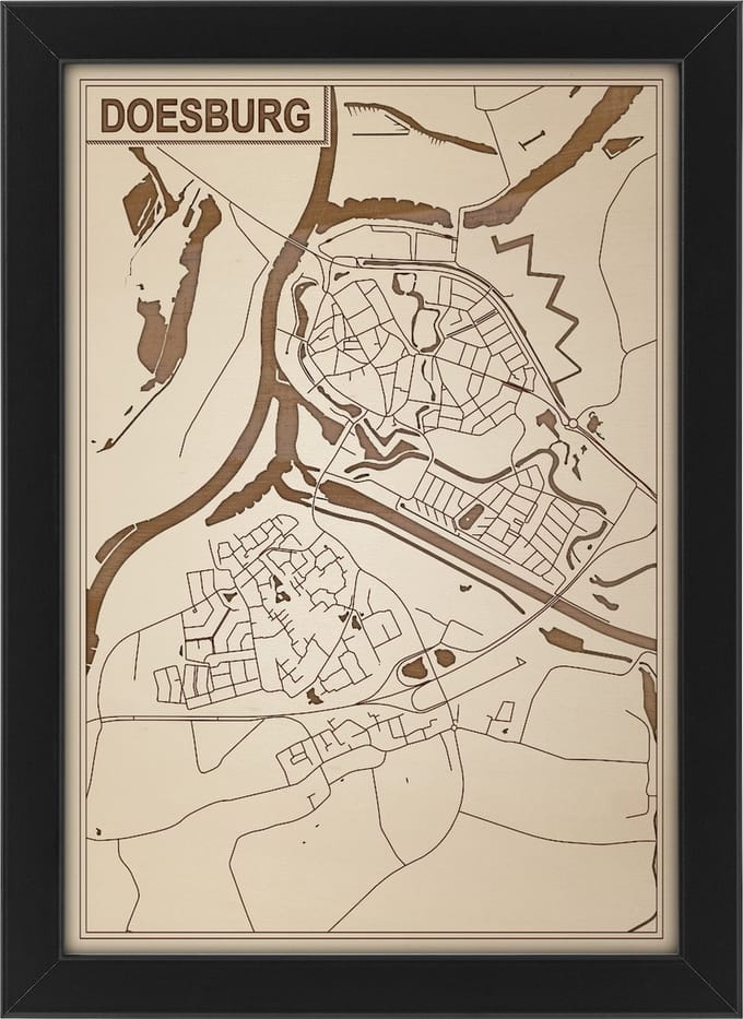 Decoratief Beeld - Houten Van Doesburg - Hout - Bekroned - Bruin - 21 X 30 Cm