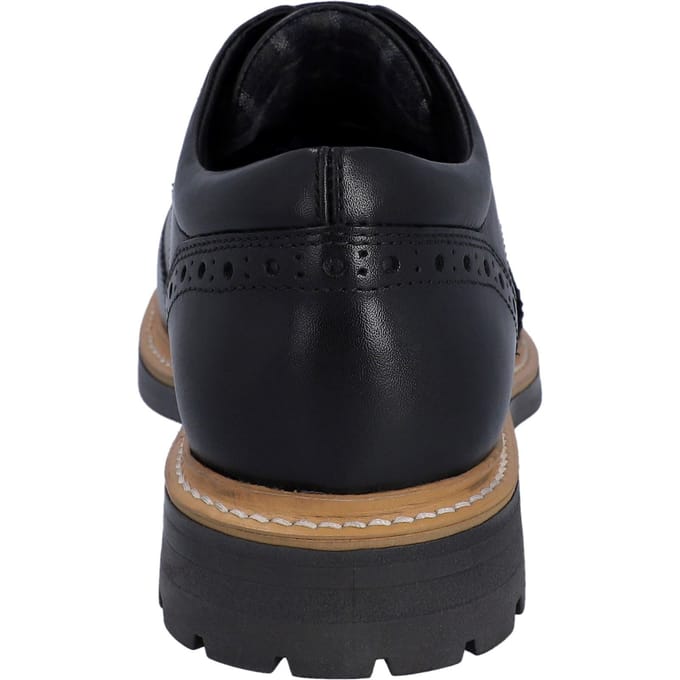 Hunter Cawdor Leer Heren Zwart Brogues Schoenen