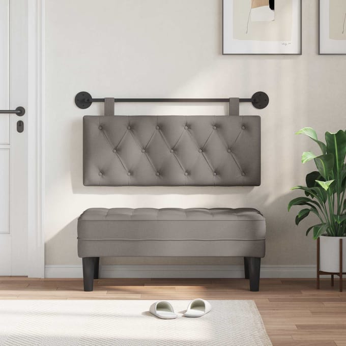 vidaXL - Hangend - hoofdbord - Taupe - Stof