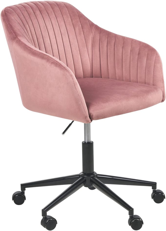 VENICE - Bureaustoel - Roze - Fluweel