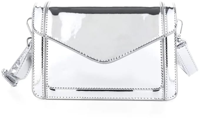 Schoudertasje- Metallic zilver