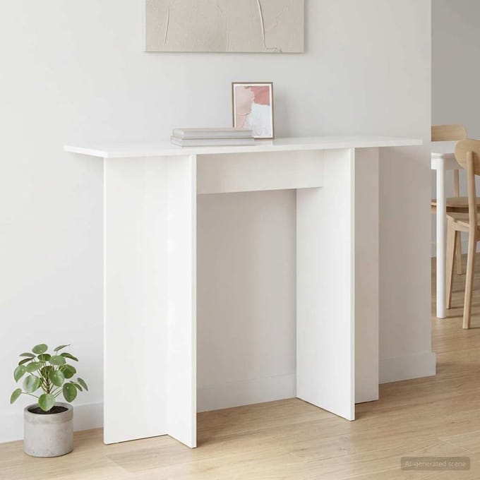 vidaXL - Wandtafel - Wit - 100 - x - 30 - x - 75 - cm - Bewerkt - hout