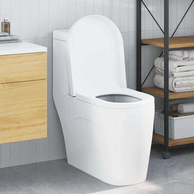 vidaXL - Toiletbril - Verstelbaar - Wit - 48 - x - 36,5 - x - 4,5 - cm - Polypropyleen