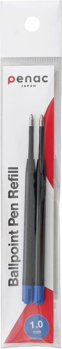 Penac Balpen Navulling - Geschikt voor Chubby - 1.0mm - Blauw inkt vulling - 2 stuks