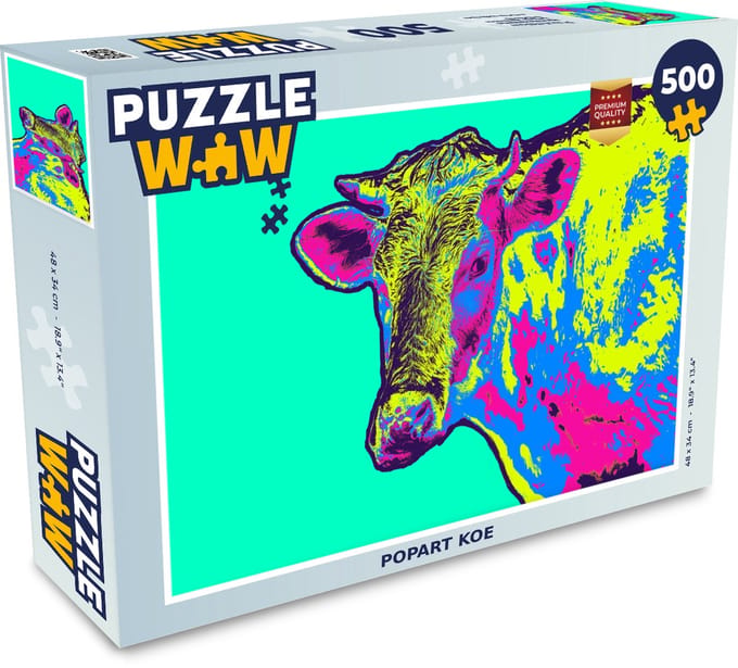 Puzzel Popart koe - Legpuzzel - Puzzel 500 stukjes