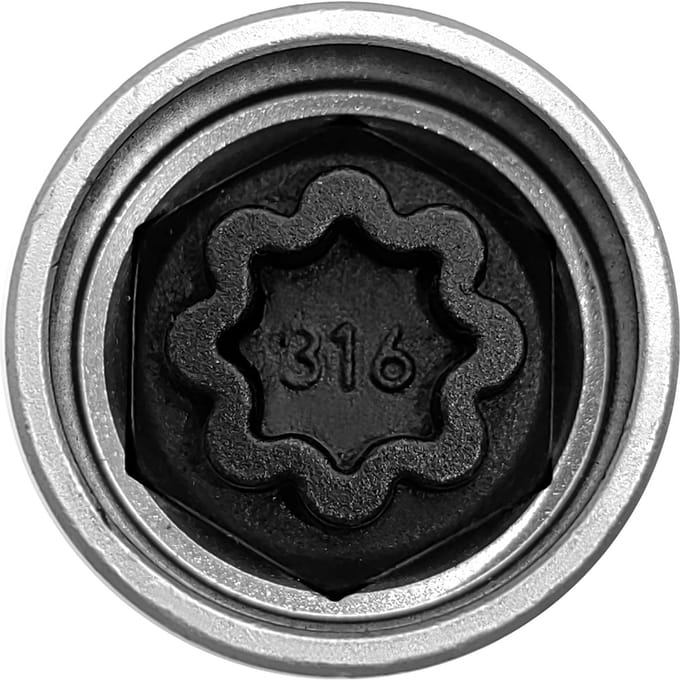 Vervanging voor Mercedes Benz Security Master Vergrendelende Wielmoersleutel 321 Antidiefstal Schroefdop 316 zilver