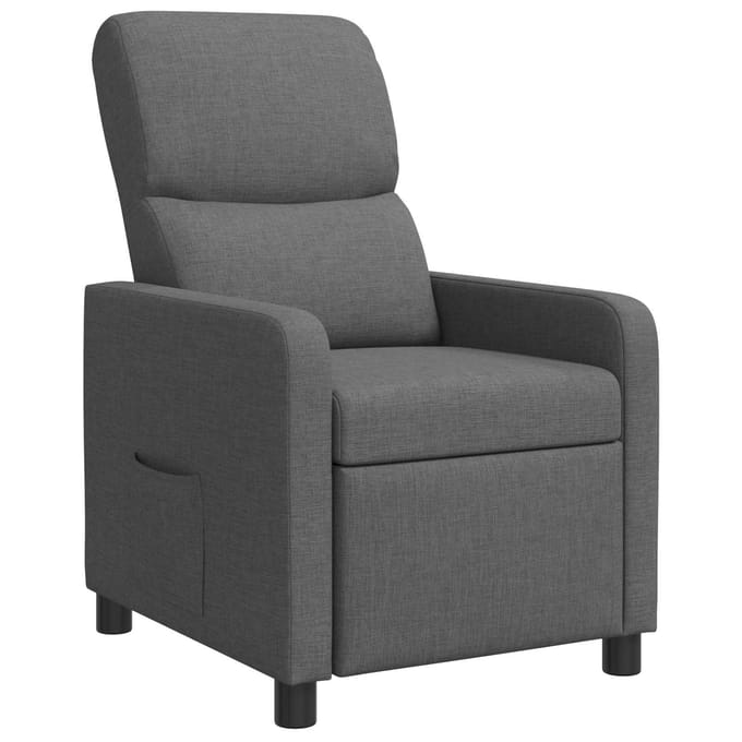 vidaXL - Recliner - Donkergrijs - Polyester