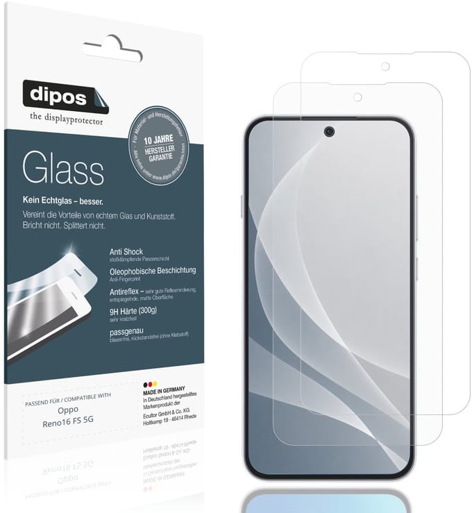 dipos – 2x Matte Pantserfolie geschikt voor Oppo Reno16 FS 5G | 9H Screenprotector