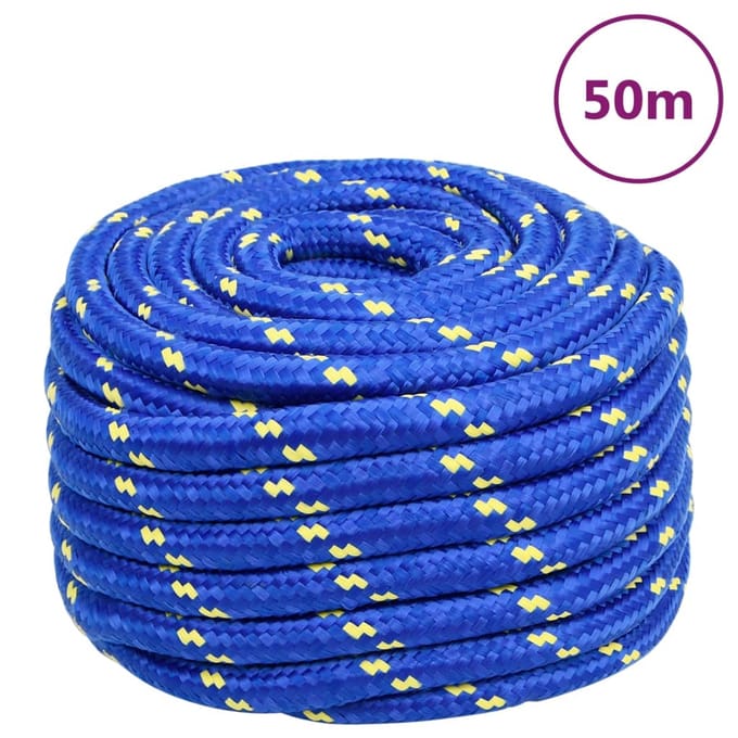 vidaXL - Boottouw - 20 - mm - 50 - m - polypropeen - blauw