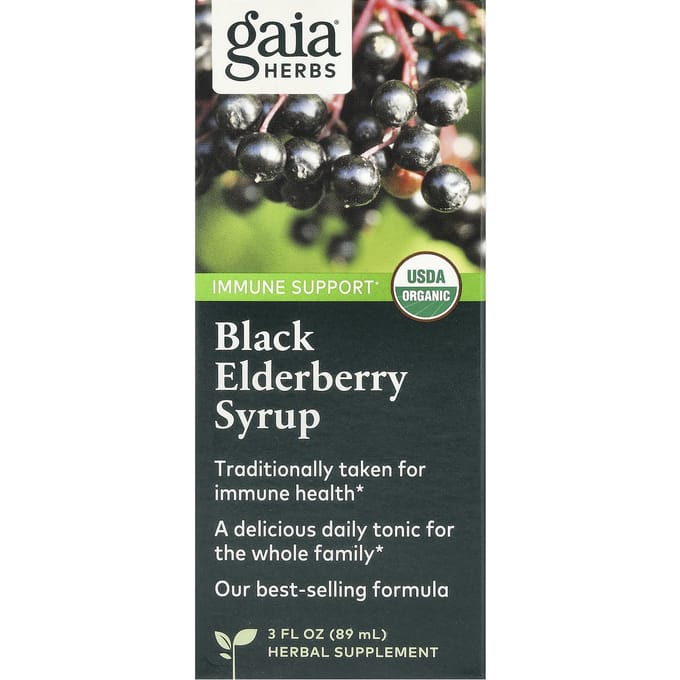 Gaia Herbs, Sirop de Sureau Noir, Force Immunitaire, 3 fl oz (89ml)