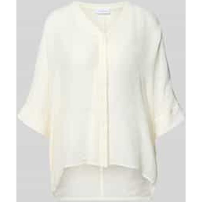 relaxed fit blouse van viscosemix met 3/4-mouw