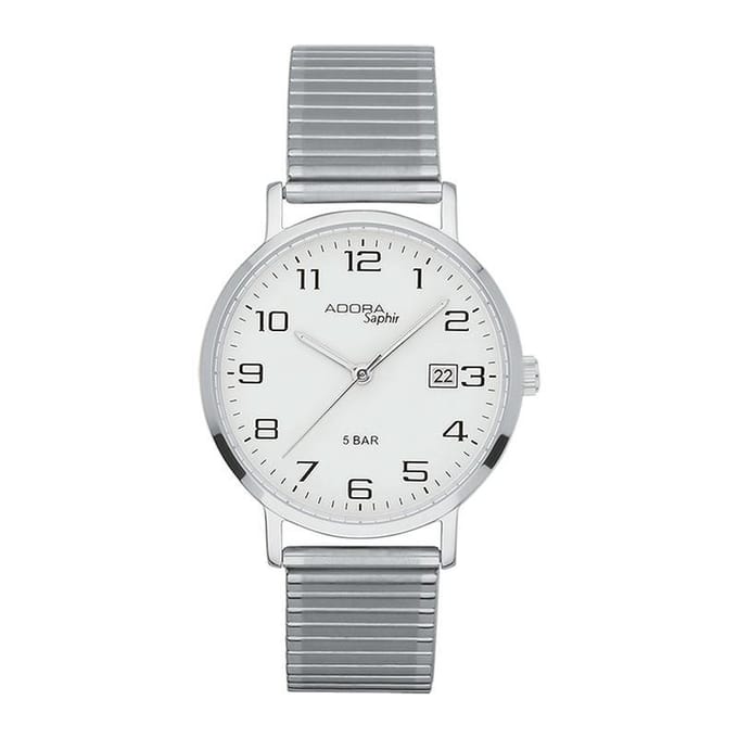 Mooi horloge met saffier glas mer rekband en datum AS4246