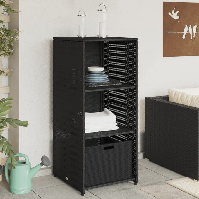 vidaXL - Tuinkast - 50x55x115 - cm - poly - rattan - zwart