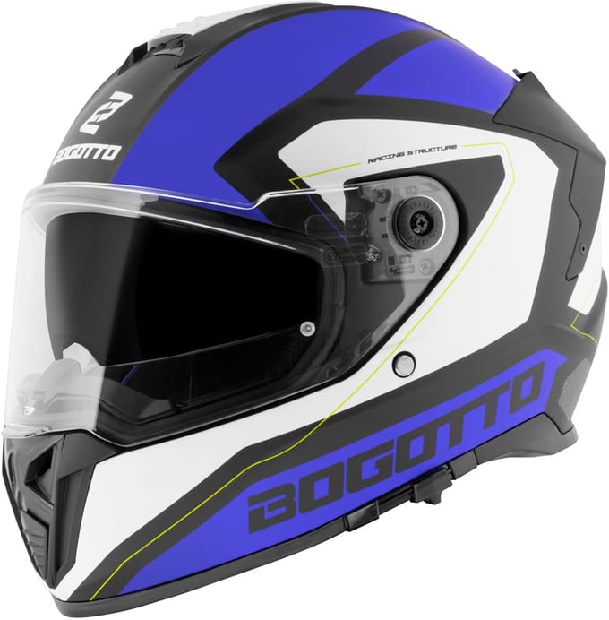 Bogotto FF122 BGT Wit Blauw Integraalhelm - Helm