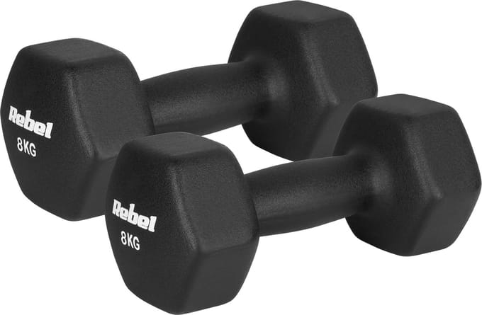 Rebel Active - Hantel - 8kg - Hex - Neopreen