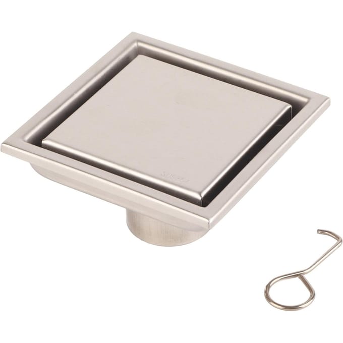 Drain de sol de salle de bain anti-odeur en acier inoxydable de forme carrée white