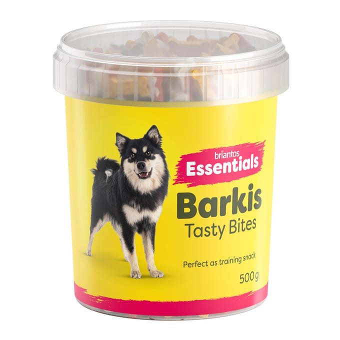 Sparpaket: 3x500g Briantos Essentials Barkis in Aufbewahrungsbox Trainingssnack für Hunde