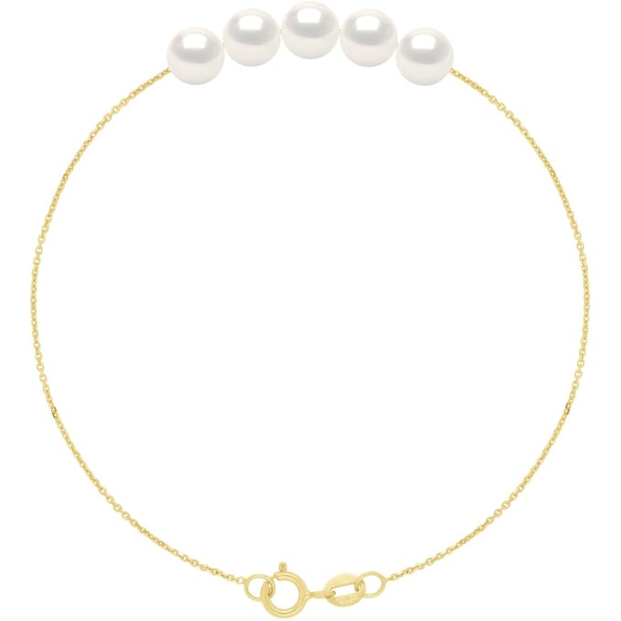 Armband - 5 Echte Gecultiveerde Zoetwaterparels Rond 6-7 mm