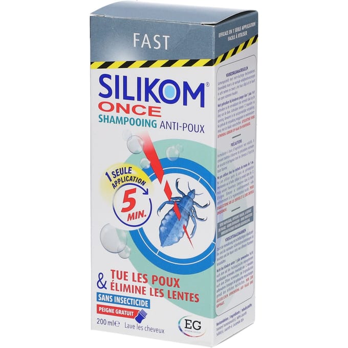 Silikom Once Shampoo Anti-Luizen En Neten Zonder Insecticiden 200ml + Kam