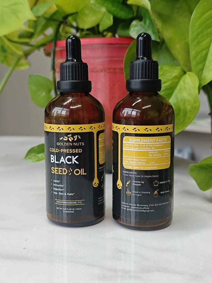 Golden Nuts- Black Seed Oil 100% koud geperst-100ML