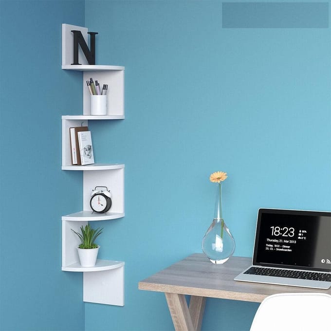 Hoekkast, boekenkast, wit